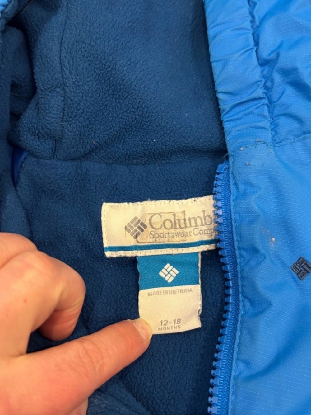 Columbia Blue & Navy Colorblock Toddler One-Piece Snowsuit - Picture 5 of 6
